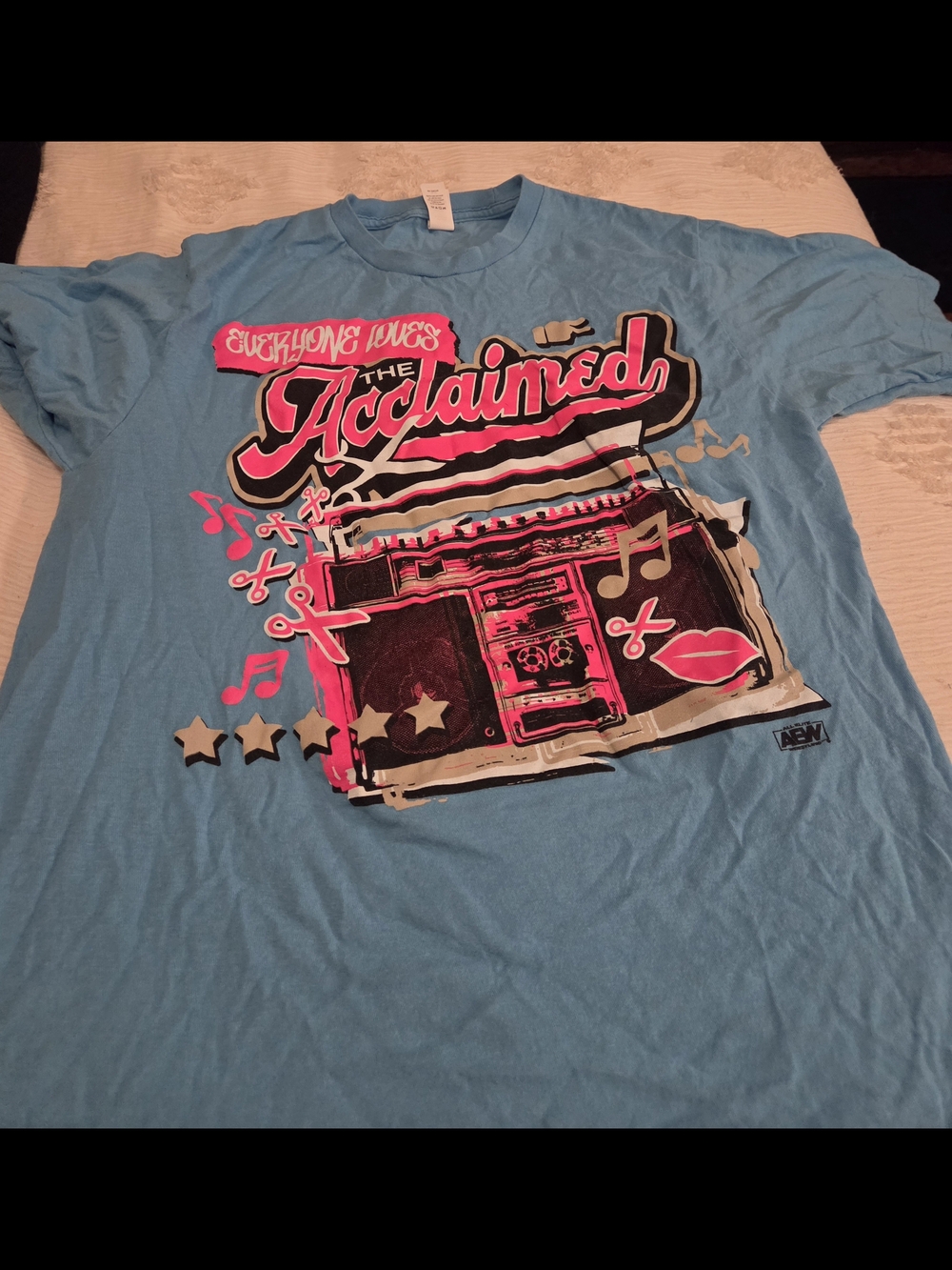Rare AEW The Acclaimed Graphic Tee in Light Blue